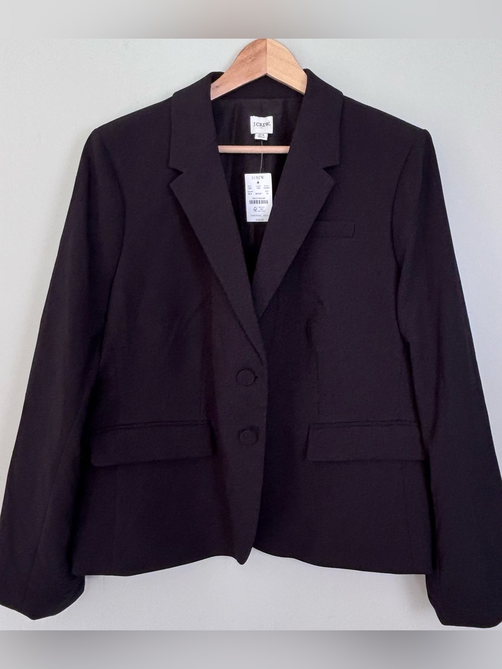J.Crew Women's Black Crepe Blazer Suit Jacket-Size 24-NWT-Preppy/Office/Academia